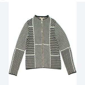 BANANA REPUBLIC Womens Chevron Knit Sweater Zip Up